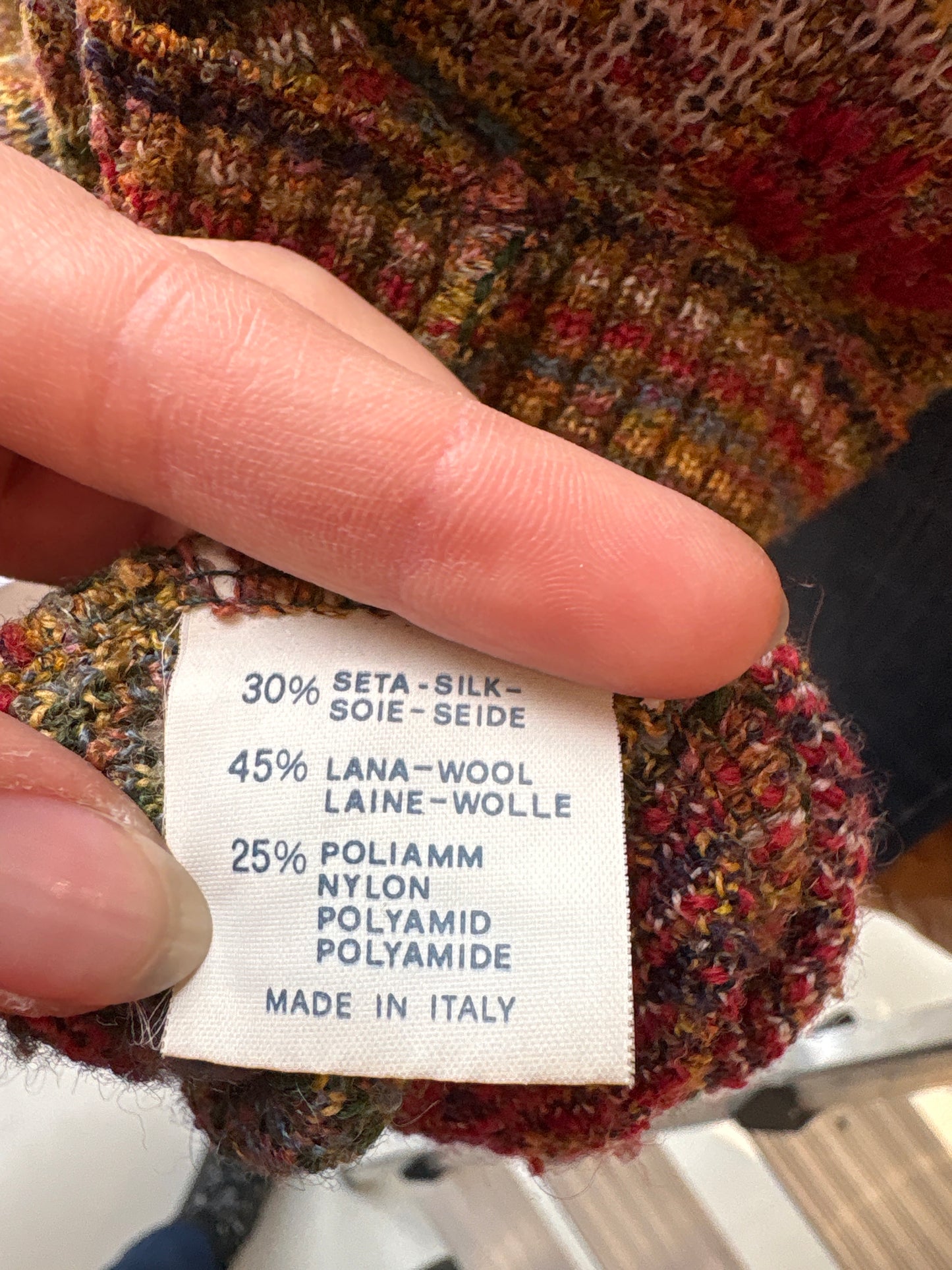 Vestă italiană vintage în stil Missoni din lana și mătase naturală