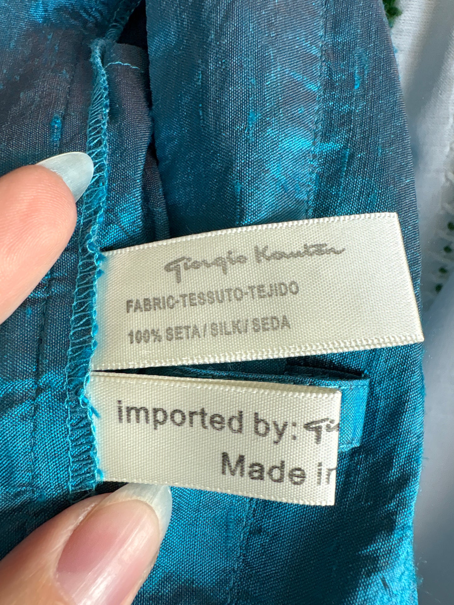 Pantaloni din mătase naturală dupioni perlata excepțională petite