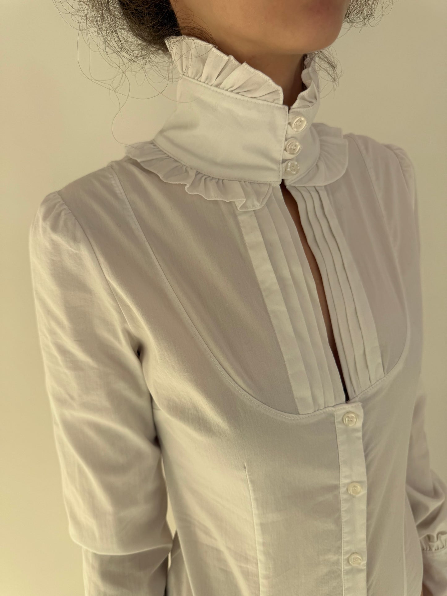 Body tall din poplin de bumbac cu manete ultra înalte