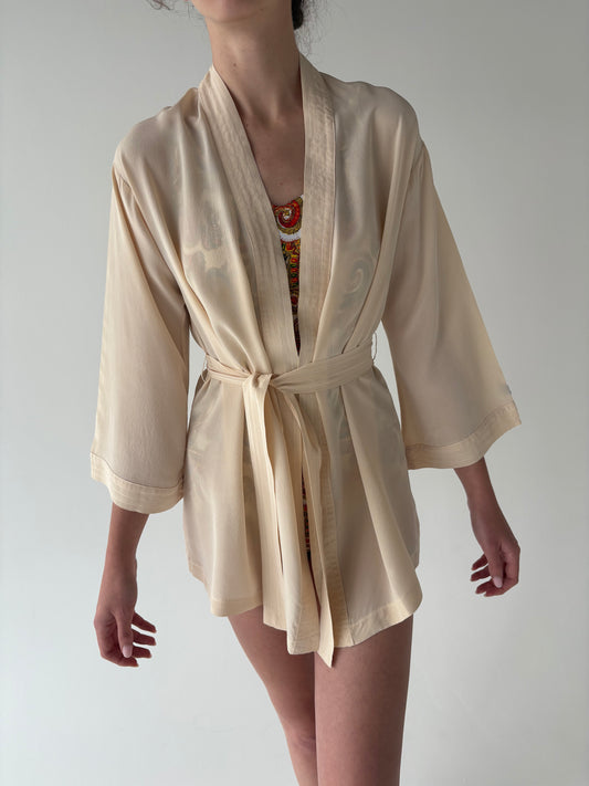 Halat / Top din mătase naturală luxury Guy Laroche cu influențe de kimono