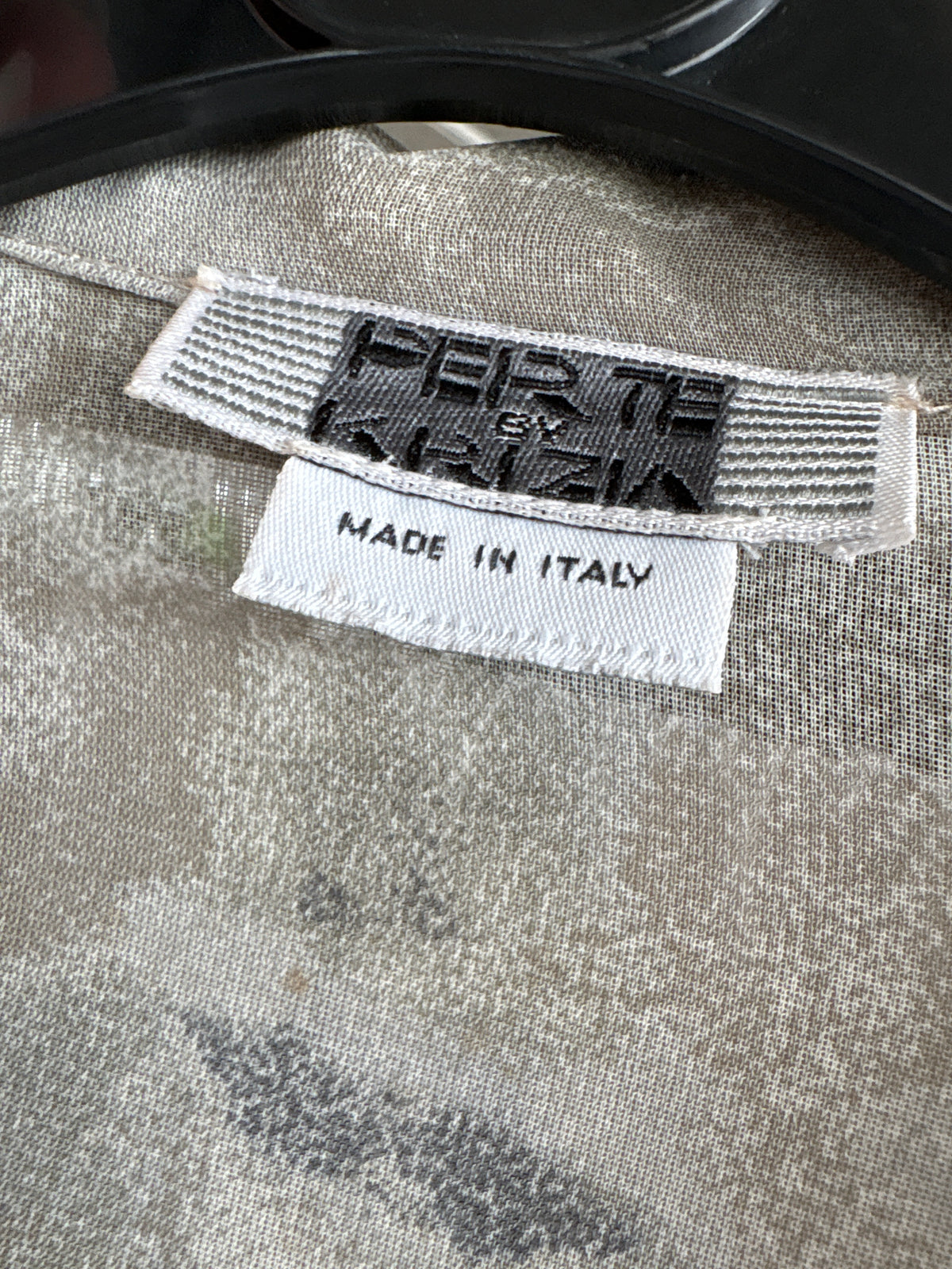 Cămașa vintage luxury Krizia cu print în nuanțe de gri super vaporoasă