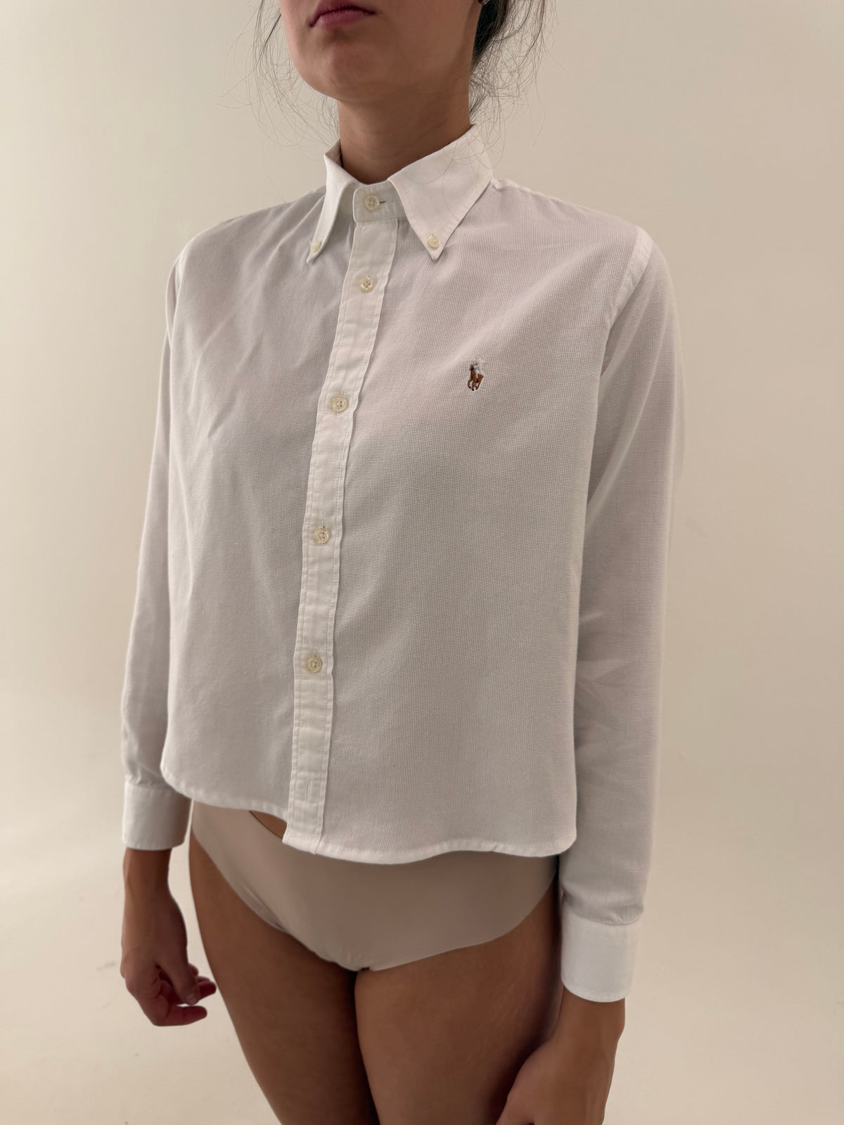 Cămașa Ralph Lauren petite din bumbac gros texturat