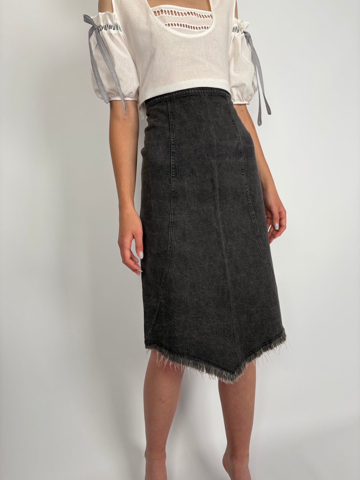 Fustă italiană din jeans modelator