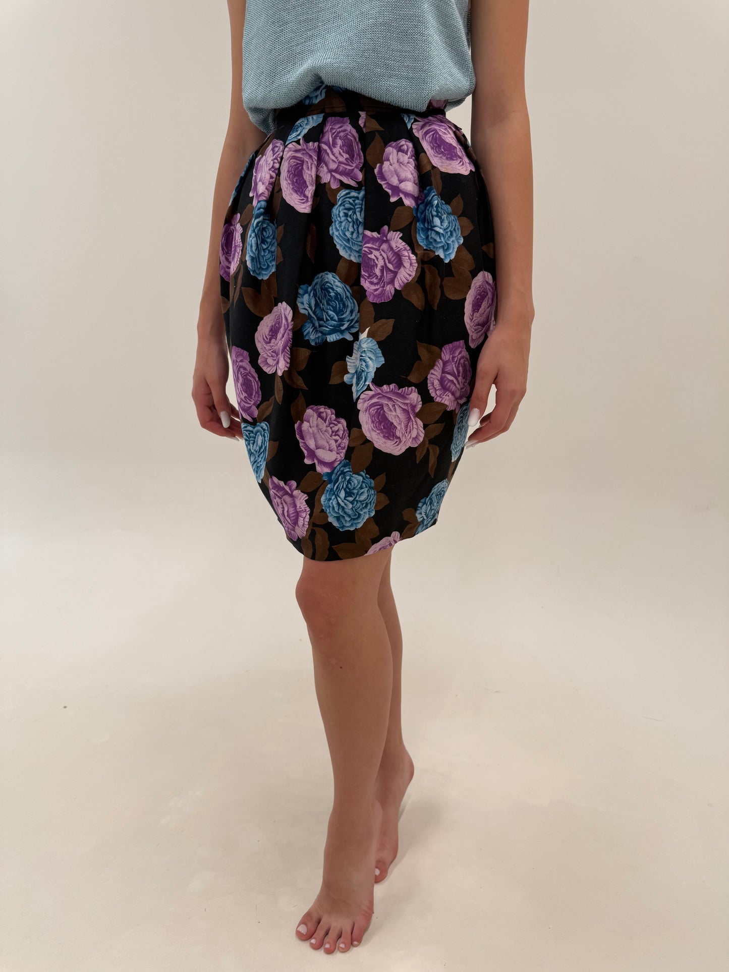 Fustă Max Mara vintage din canvas de bumbac în croi ovoidal