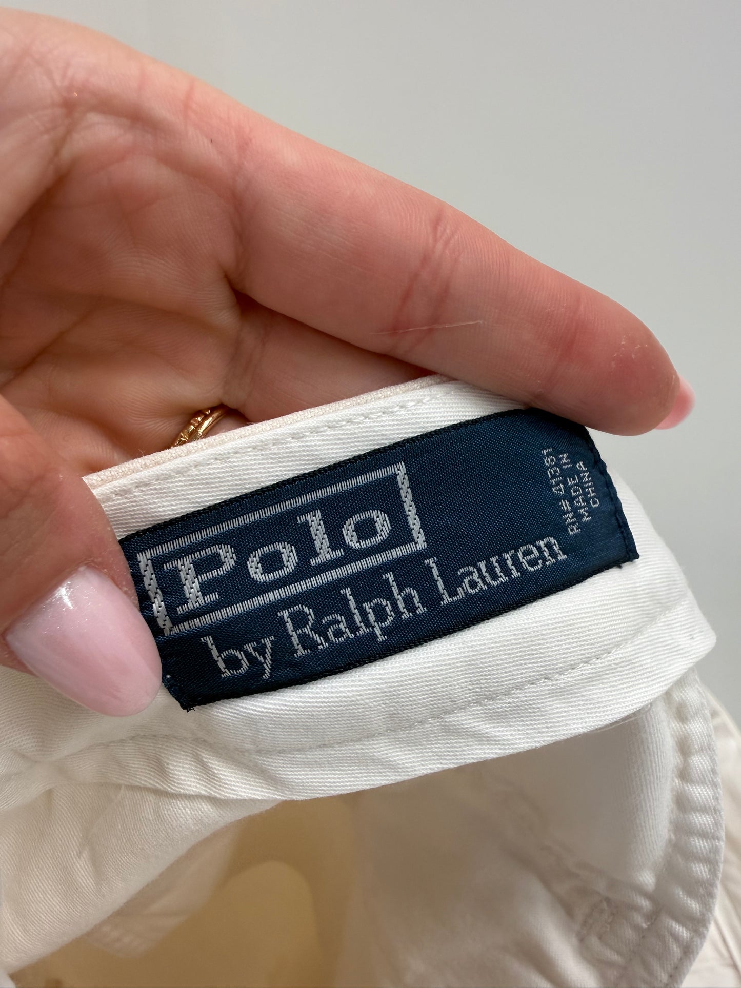 Pantaloni Ralph Lauren petite din mătase naturală și în off white