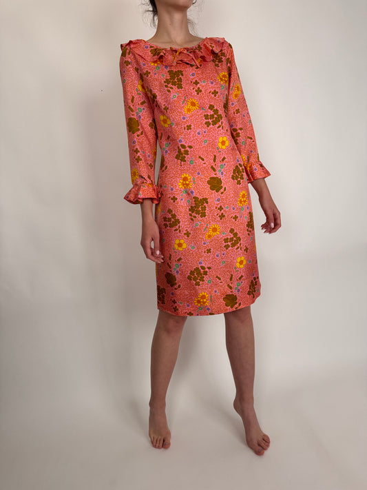 Rochie vintage superbă din mătase naturală texturată