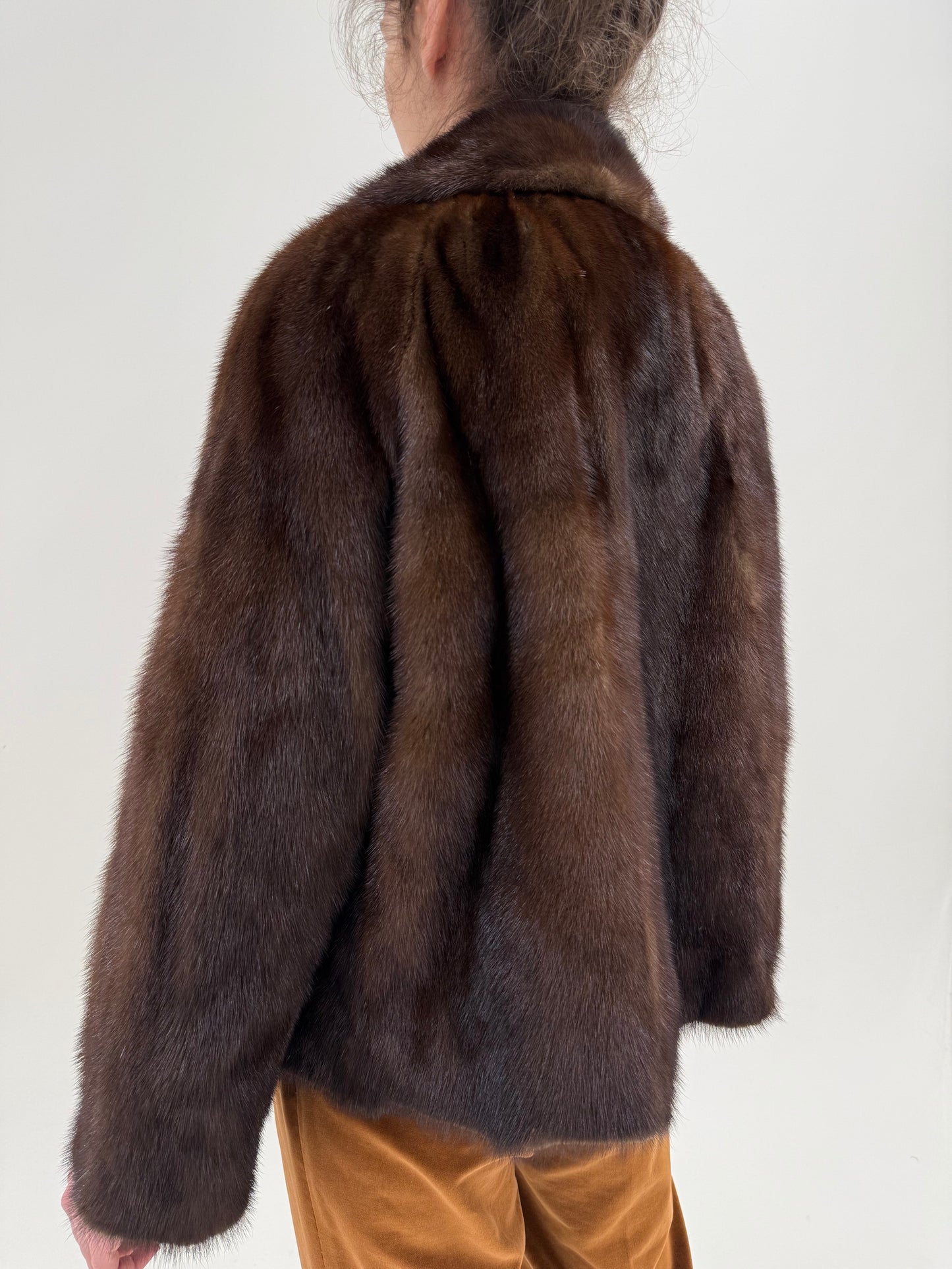 Blană naturală de nurcă excepțională dark brown