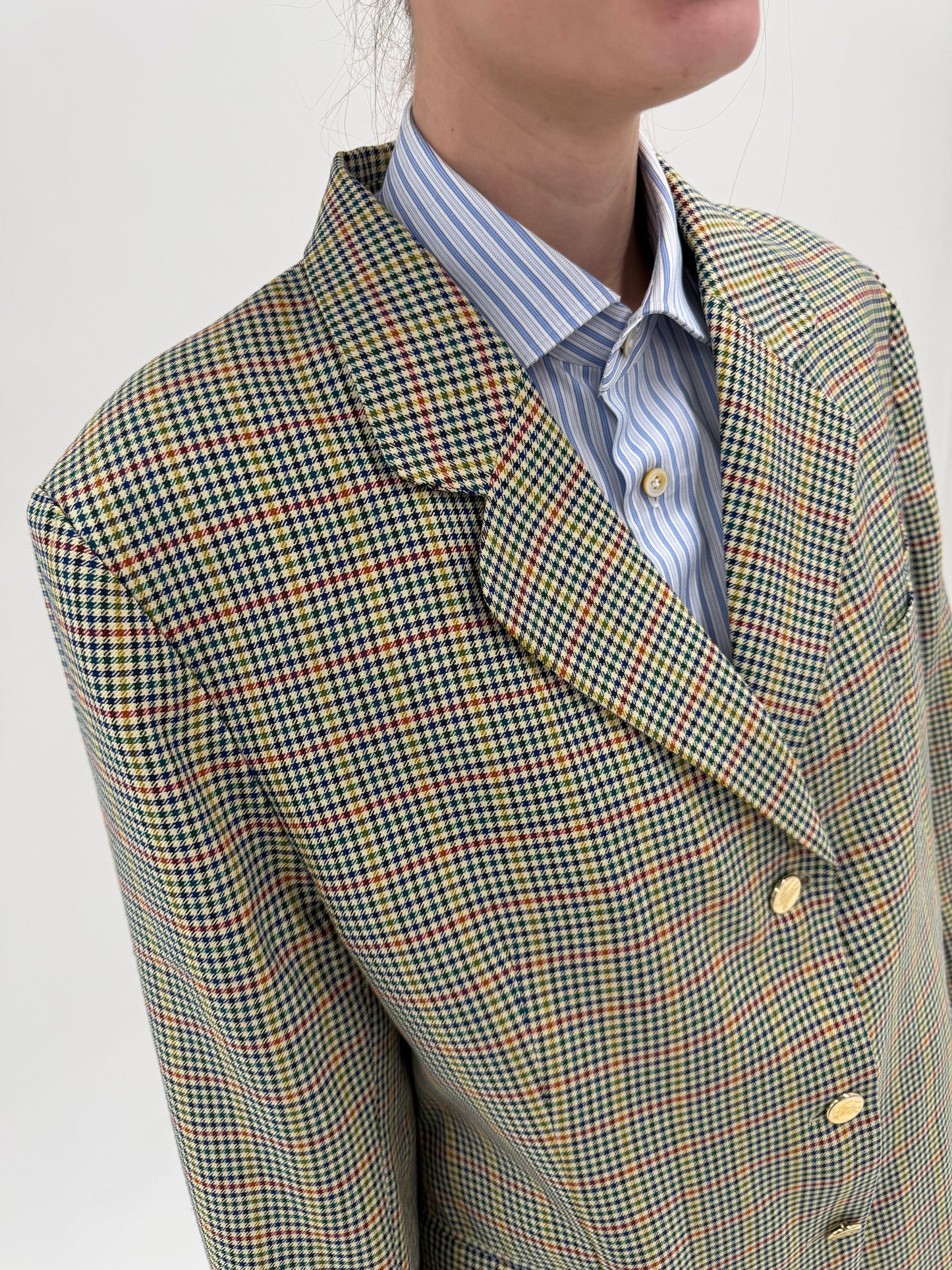 Sacou Burberry vintage de sezon cald din mătase naturală cu lana în catourib