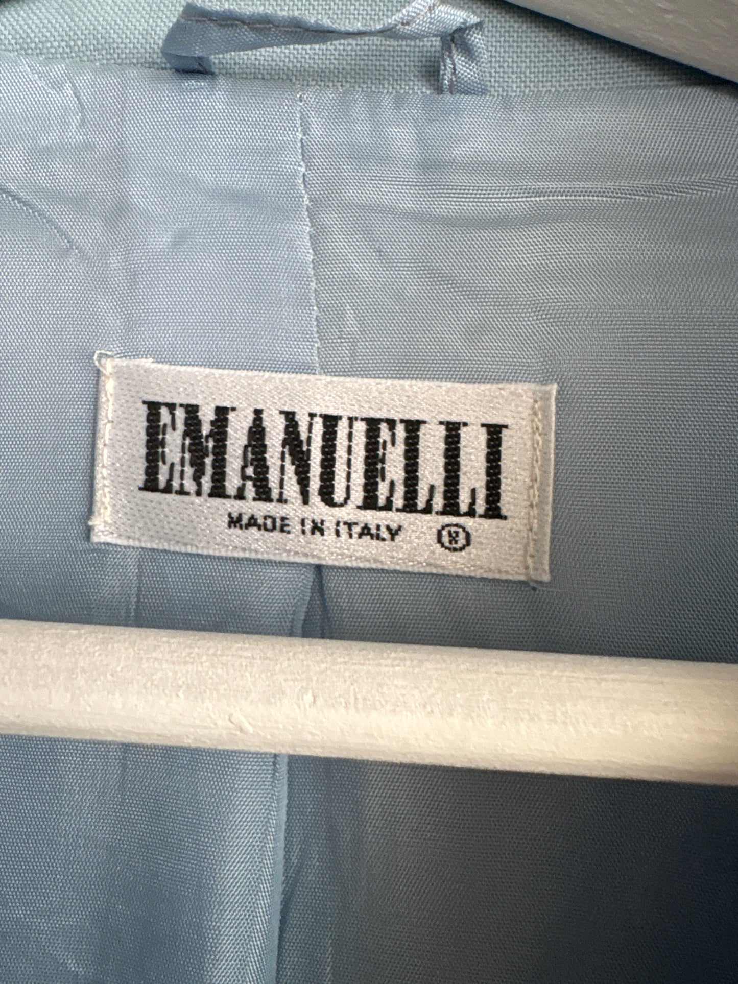 Sacou super premium italian baby blue cu nasturi aurii în croi ușor cambrat