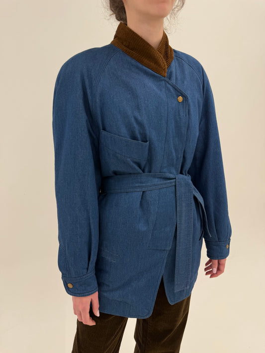 Geacă old vintage anii 70 de brand luxury Claude montana și interior gros matlasat