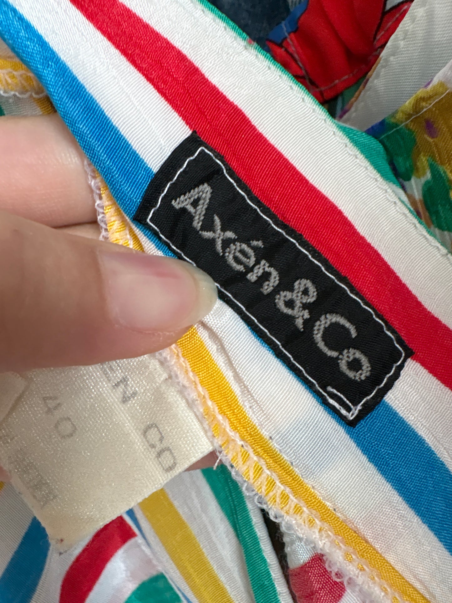 Fustă vintage midi in dungi colorate super vaporoasă cu talie ultra înaltă