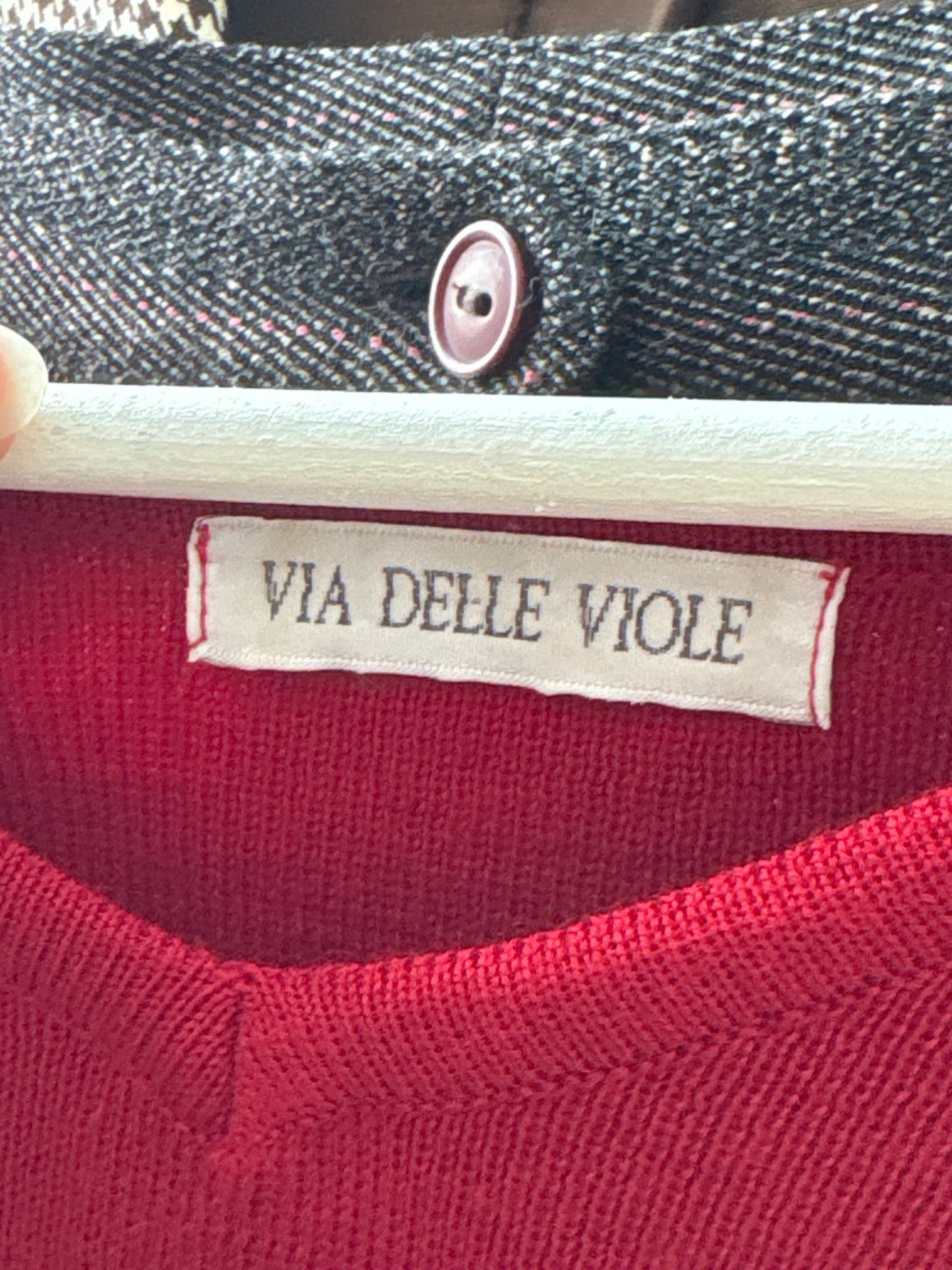 Pulover cherry red din lana merino extrafina de gramaj mare în anchior