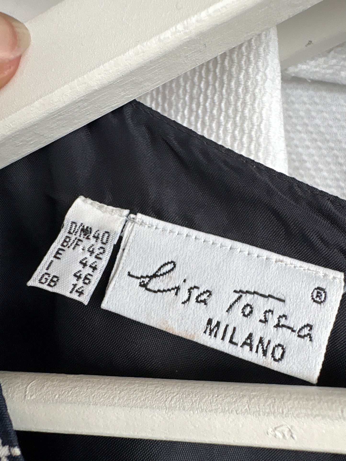 Rochie italiană vintage în croi clasic ușor cambrat cu fusta tip petale