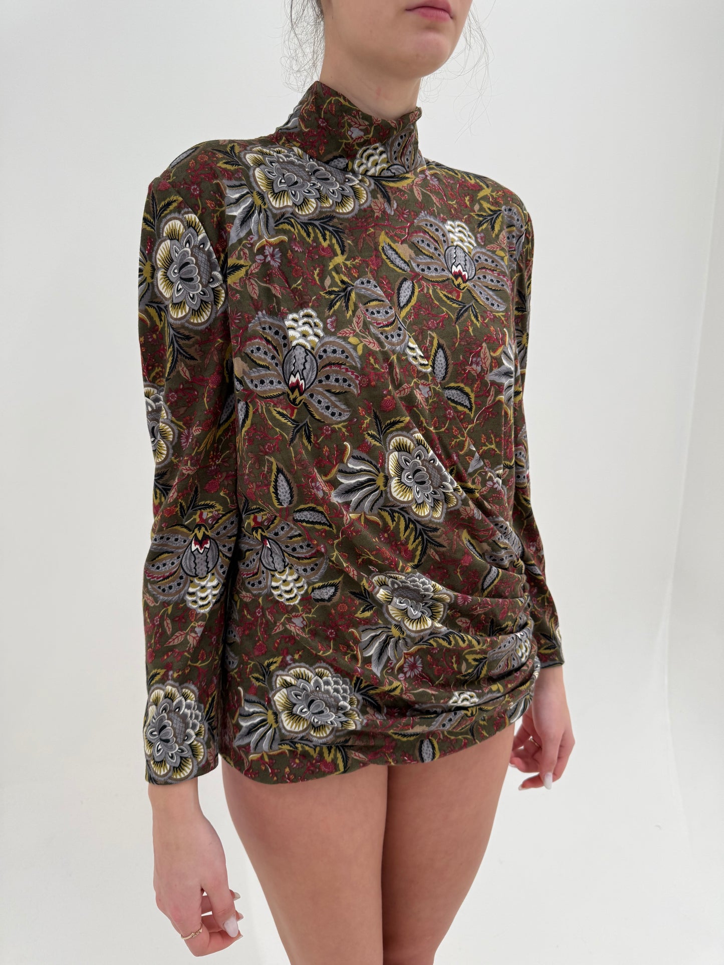 Set vintage luxury Luisa Spagnoli uitra confort cu drapaj în talie și fustă midi