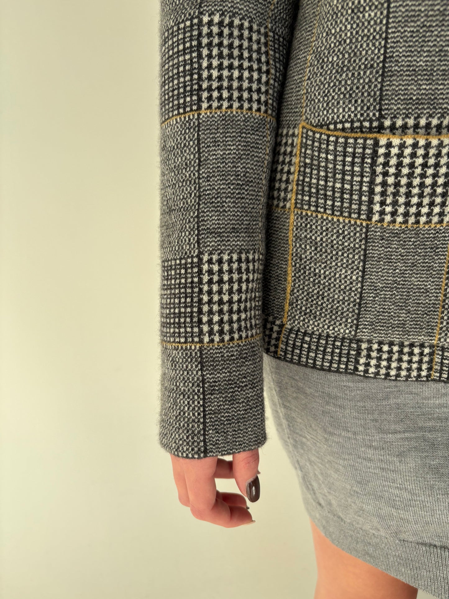 Sacou italian din tricot dens de gramaj mare din lana merino extrafina