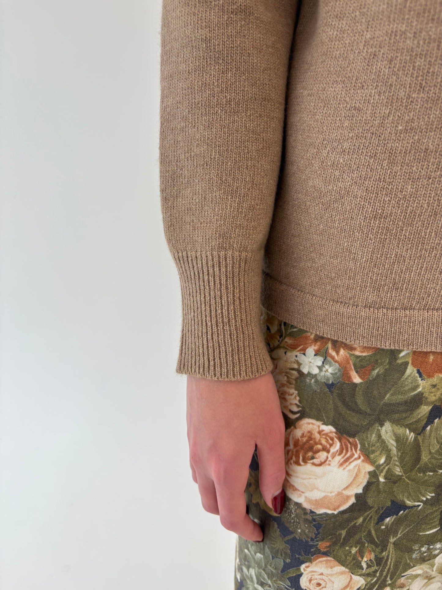 Set camel de gramaj mare excepțional din lana merino, Angora și cașmir