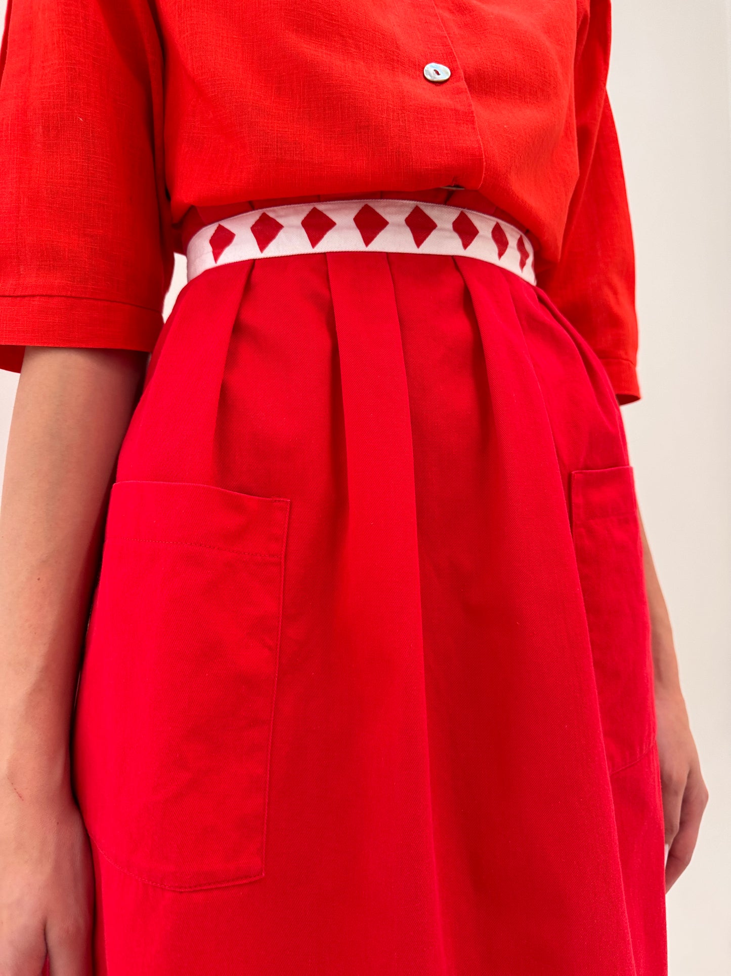 Fustă vintage italiană de designer din faille excepțional de bumbac