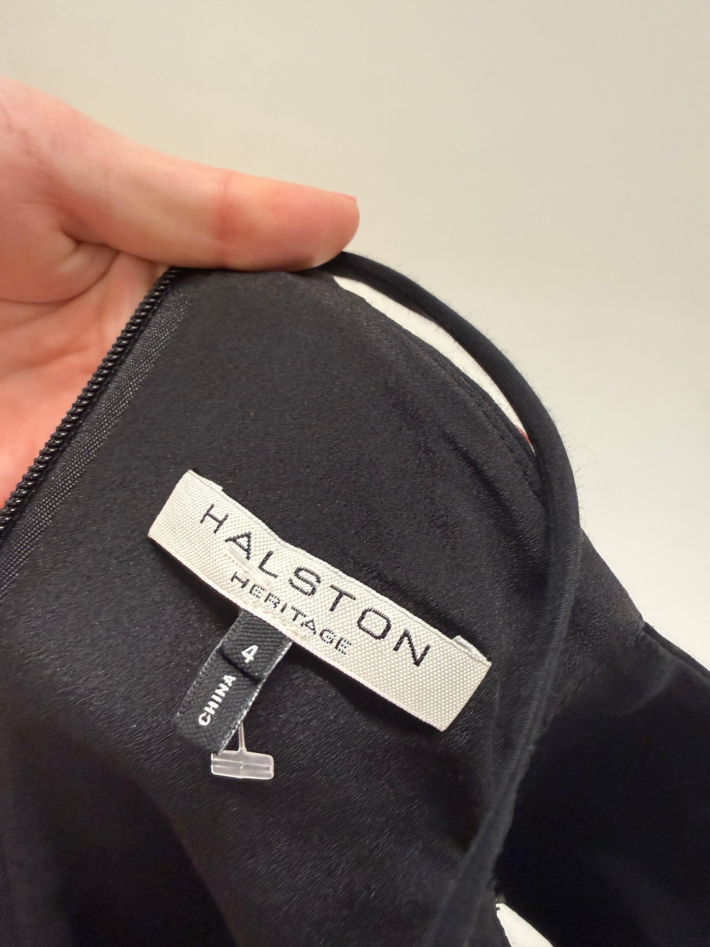 LBD luxury Halston in croi de ani 50 din mătase naturală și bumbac