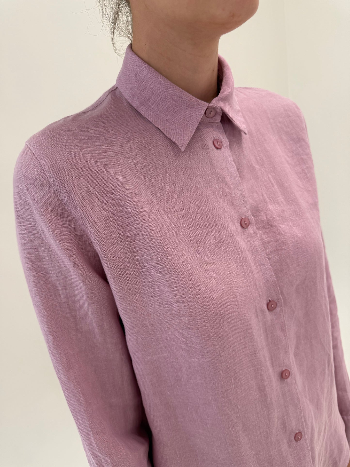 Cămașa dusty rose Pink din in