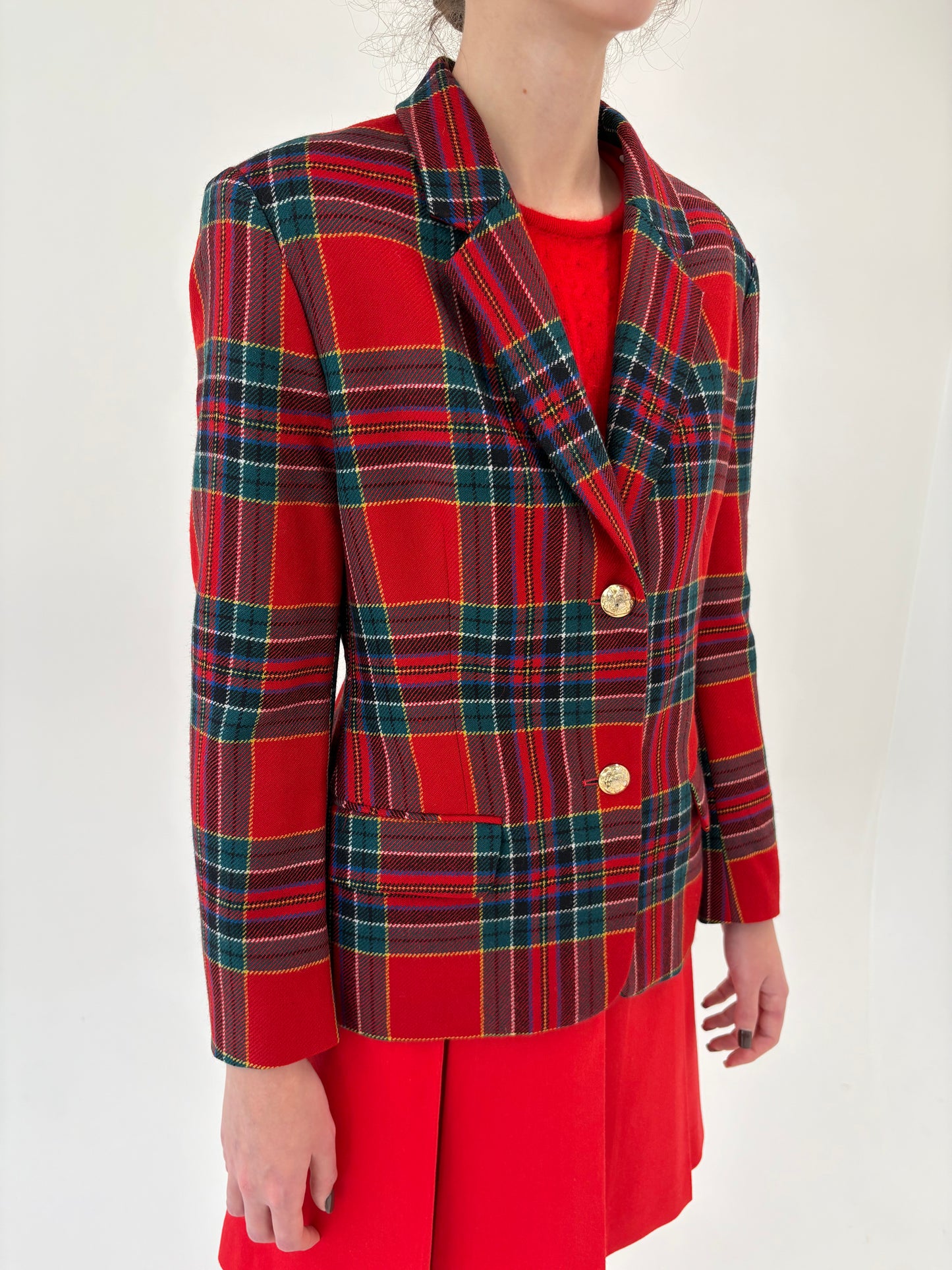 Sacou vintage din tweed de lana pura virgină certificată