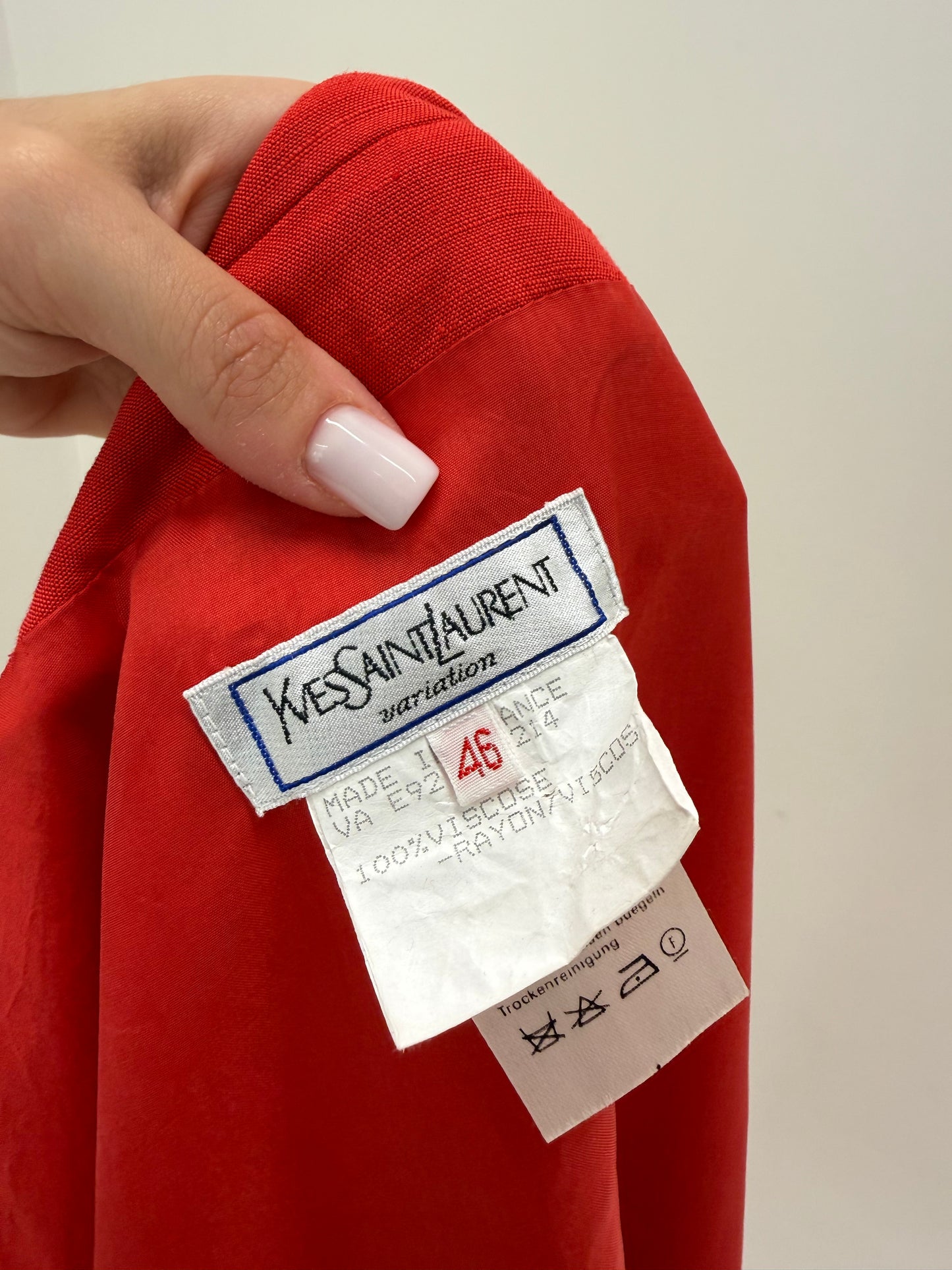 Rochie vintage Yves Saint Laurent de arhivă sfârșit de ani 80 din pânză în croi petrecut