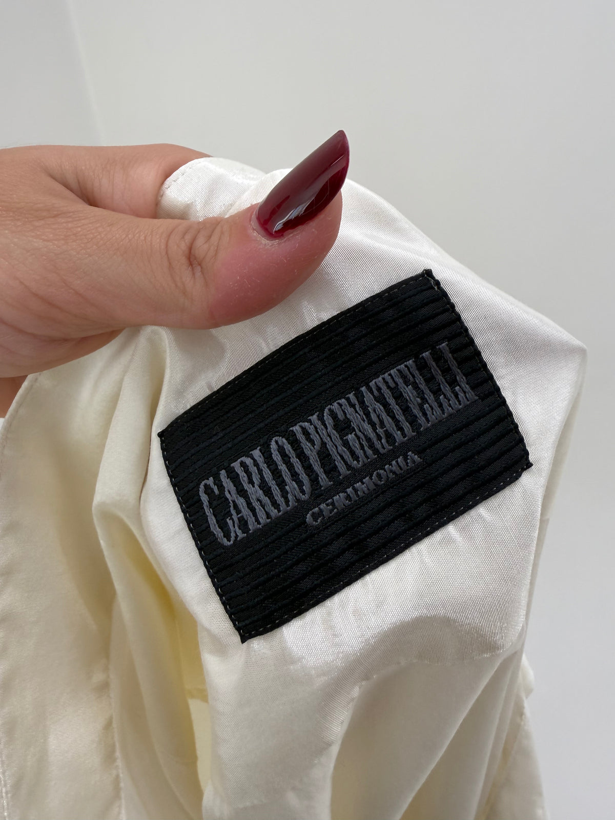 Cămașa de brand super premium italian perlata cu revere scrobite