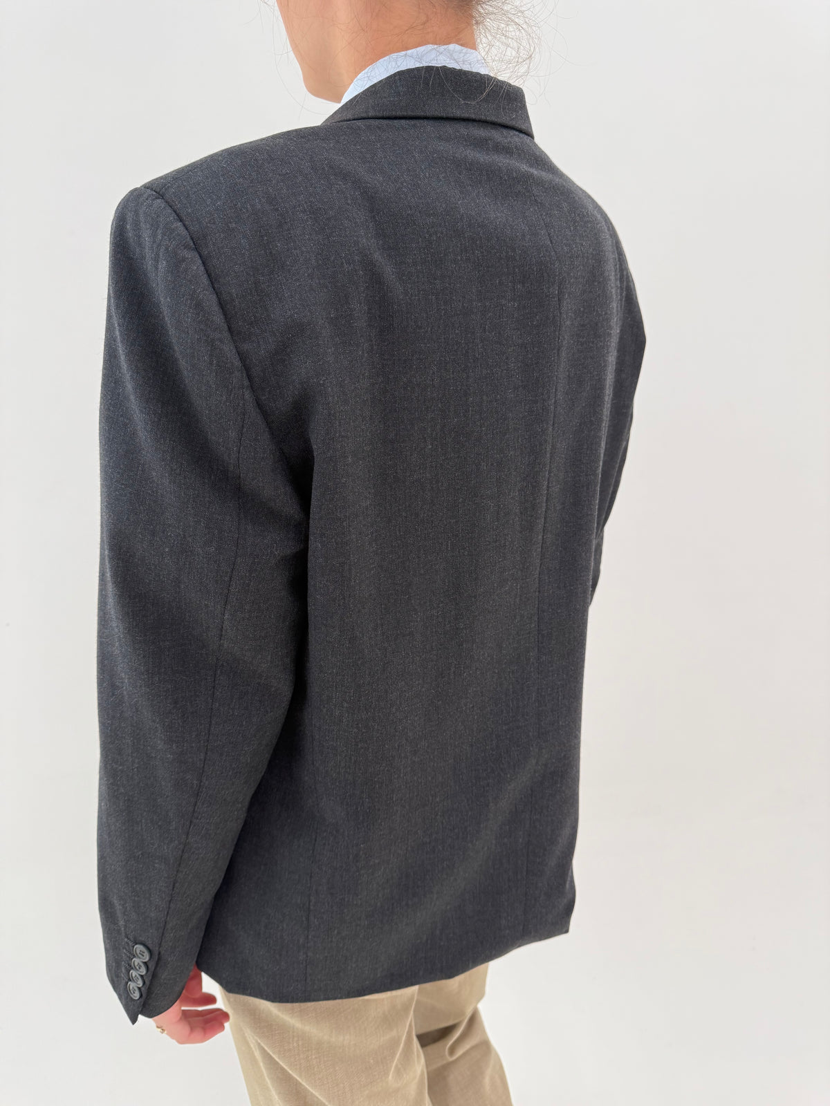 Sacou vintage Dior din lana extrafina charcoal gray