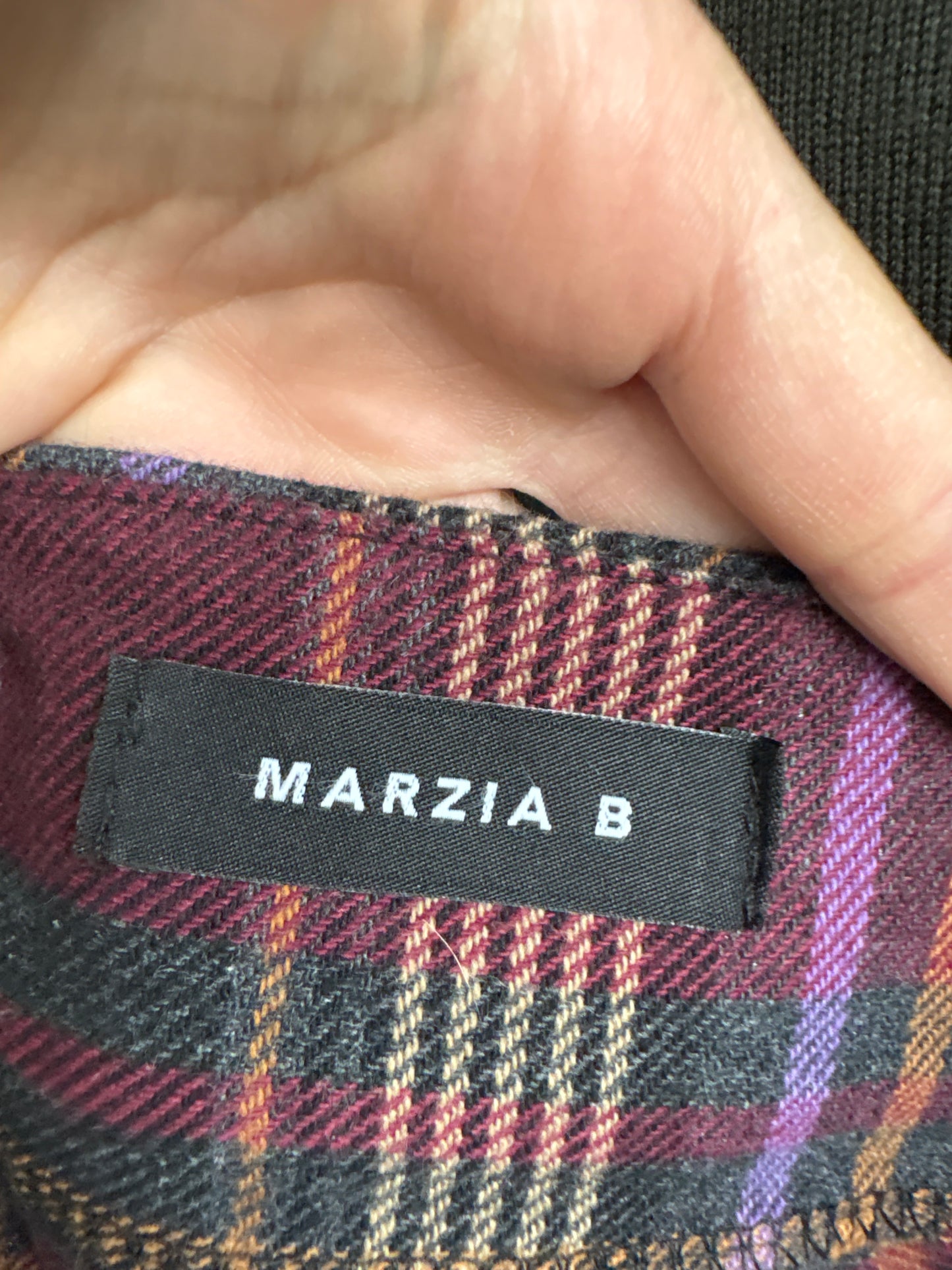 Fustă în carouri cu talie ultra înaltă din stofă de mix de lana extrafina