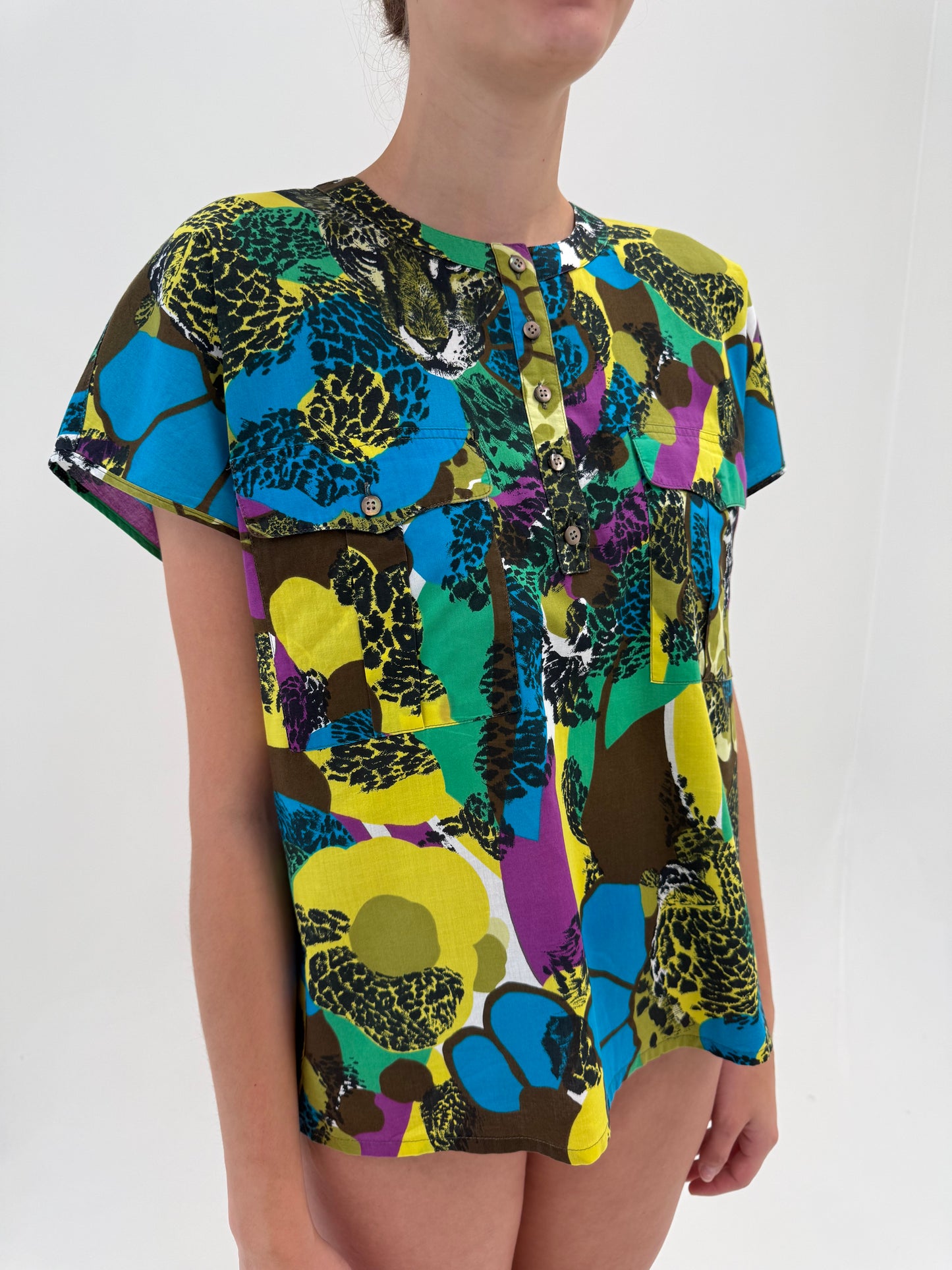 Top Escada vintage din pânză fină de bumbac