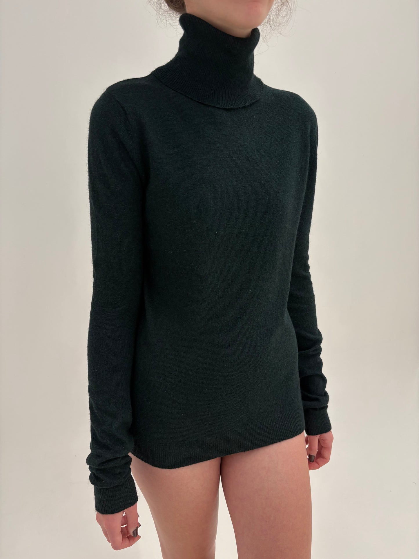 Maleta dark forest green din cașmir