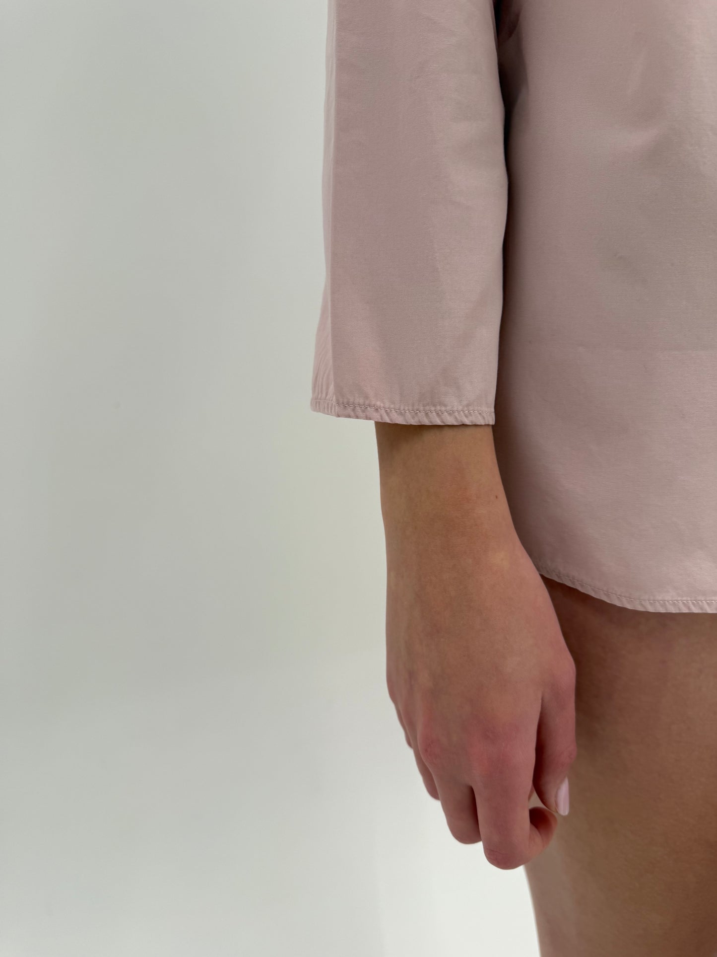 Cămașa Max Mara petite powder pink din poplin de bumbac