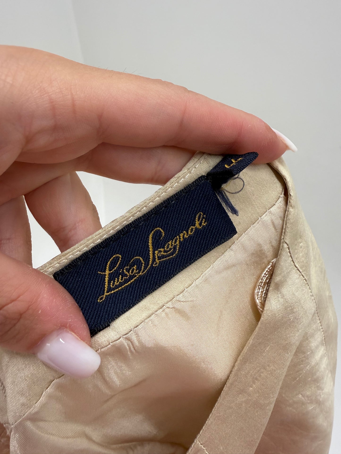 Fustă luxury Luisa Spagnoli din mătase naturală camel spre muted gold de la zi la seară