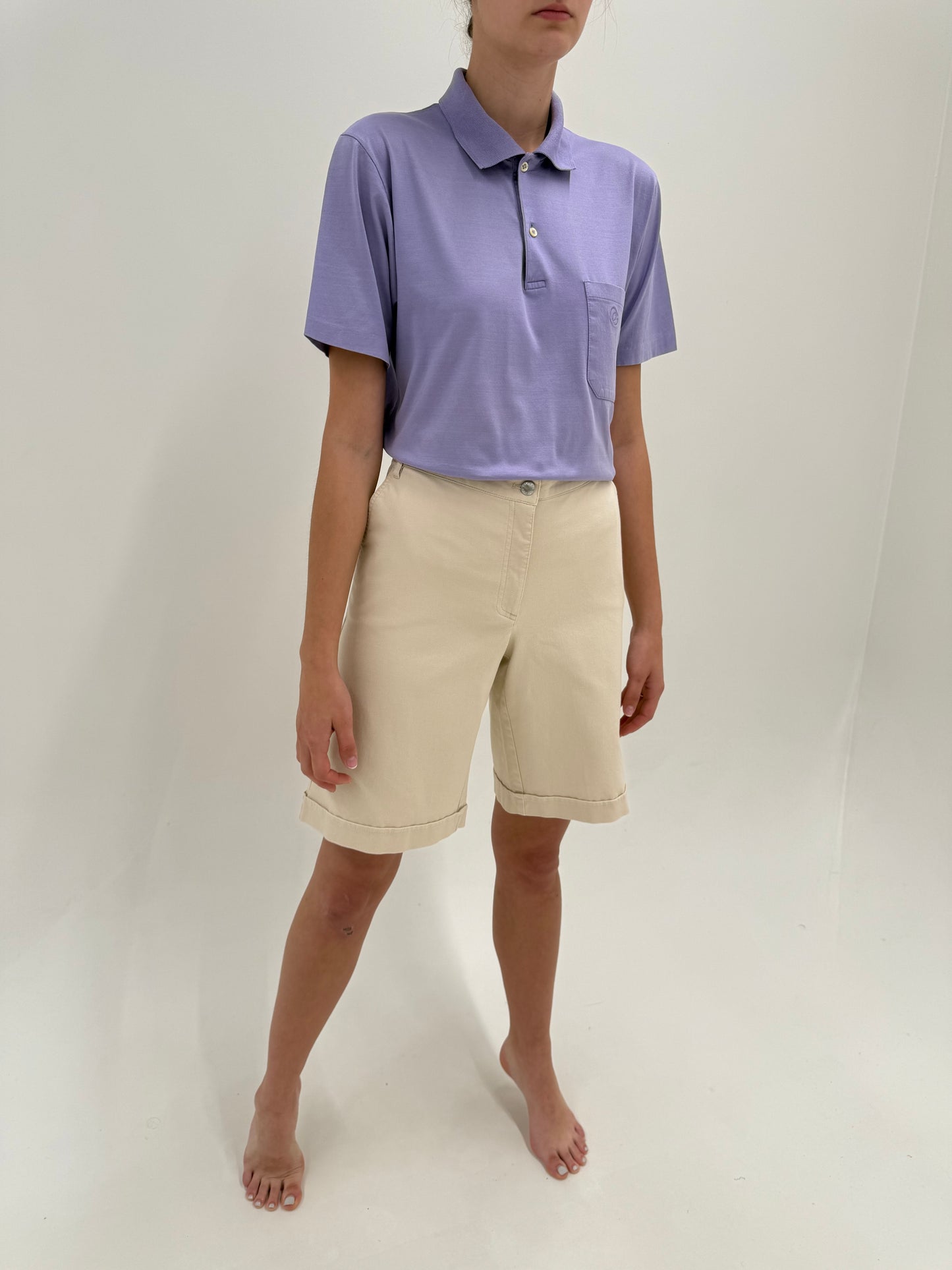 Pantaloni camel Escada din bumbac twill ultra confort