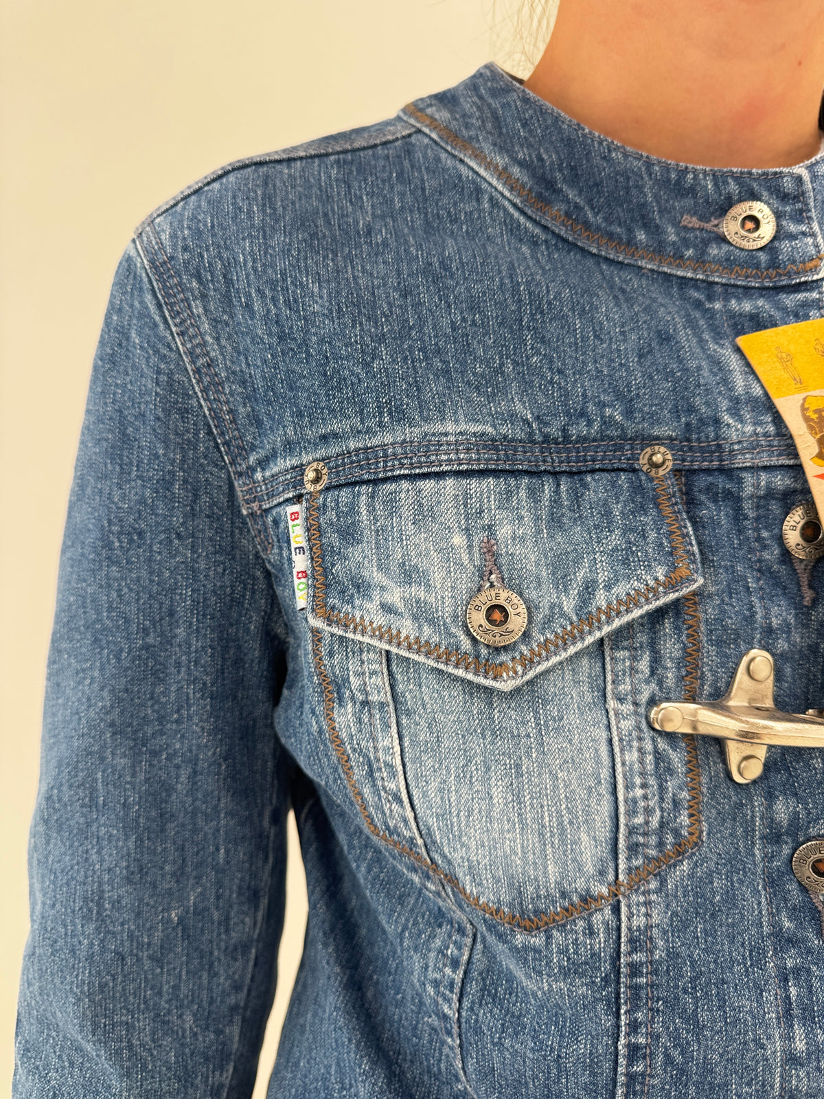 Geaca vintage new old stock de jeans nouă cu etichetă cu toggle closure