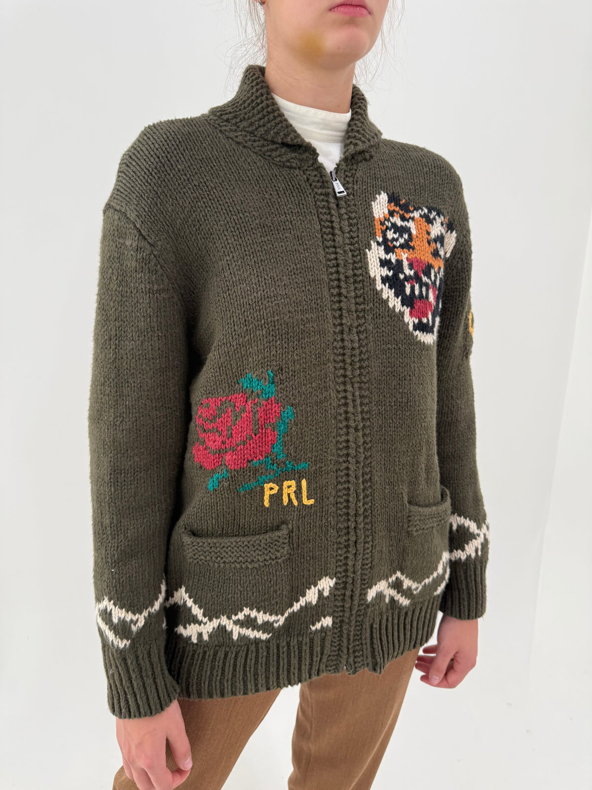 Jacheta Ralph Lauren groasă din tricot cu influențe casual