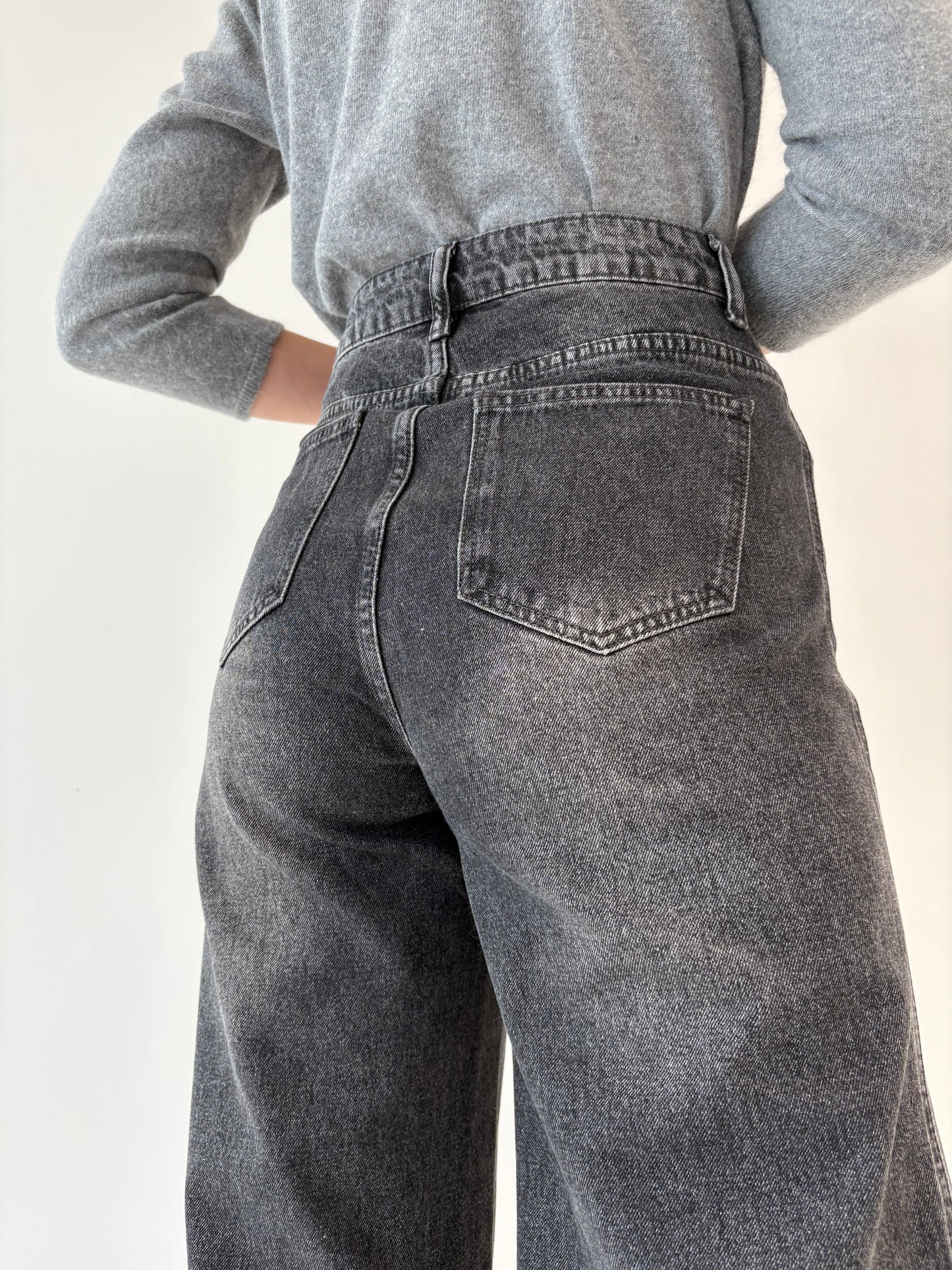 Jeans premium cu talie înaltă straight leg