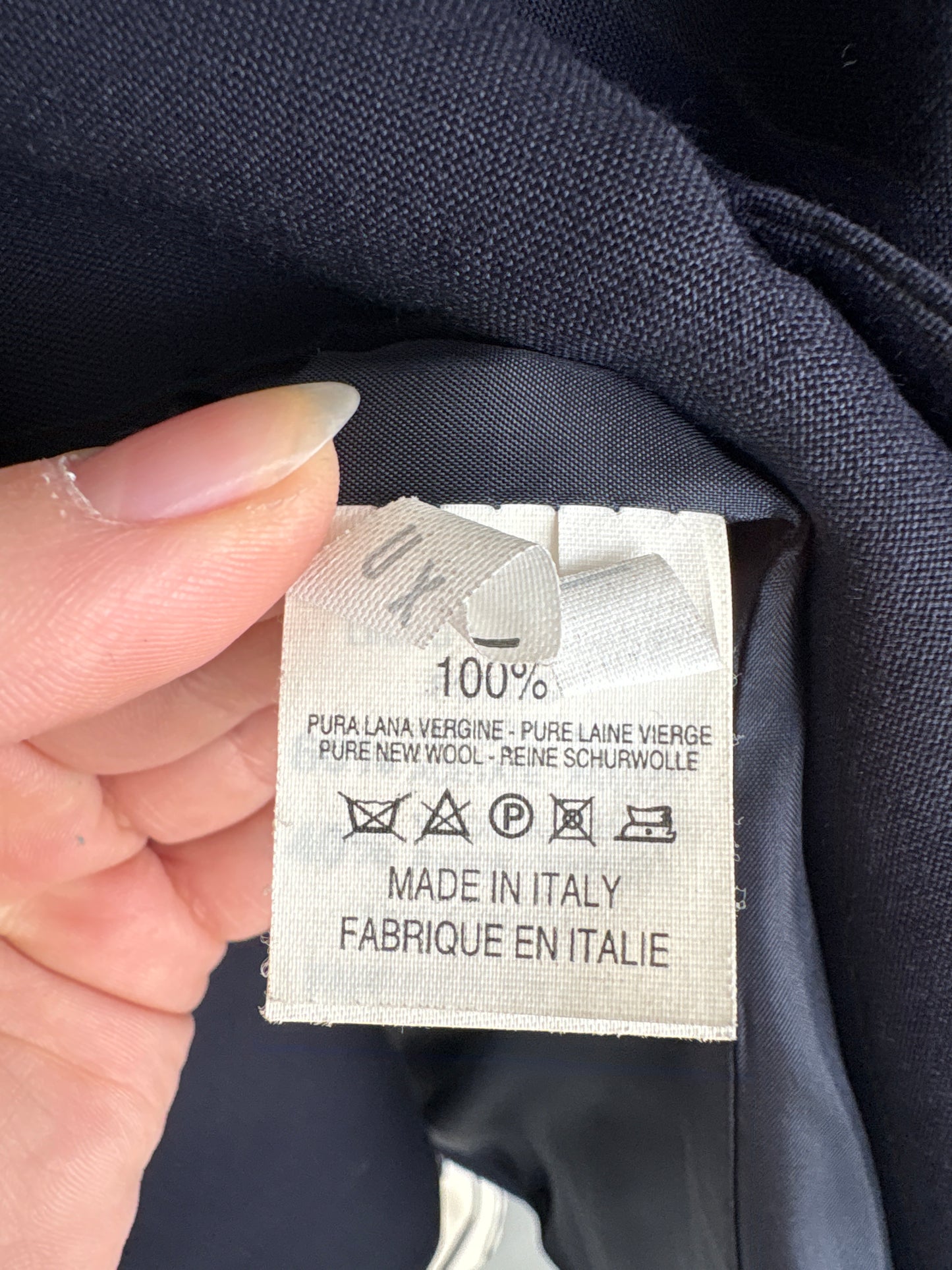 Sacou navy luxury Rocco Barocco cu nasturi aurii si emblema brodată