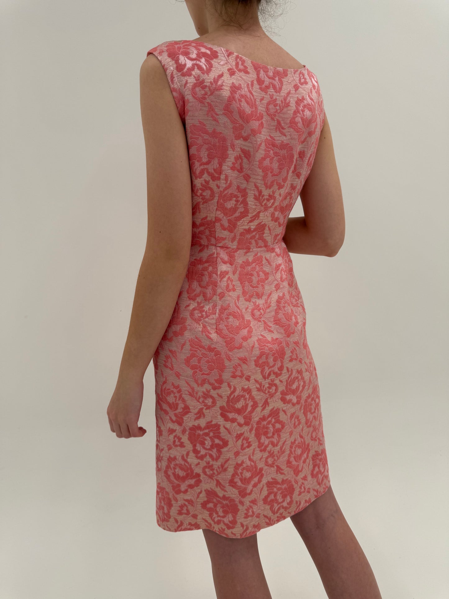 Rochie Old vintage early 60s din jacquard de mătase naturală