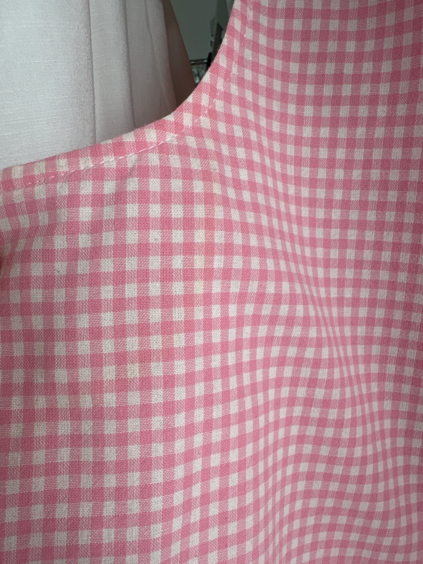 Set gingham din pânză de bumbac powder pink