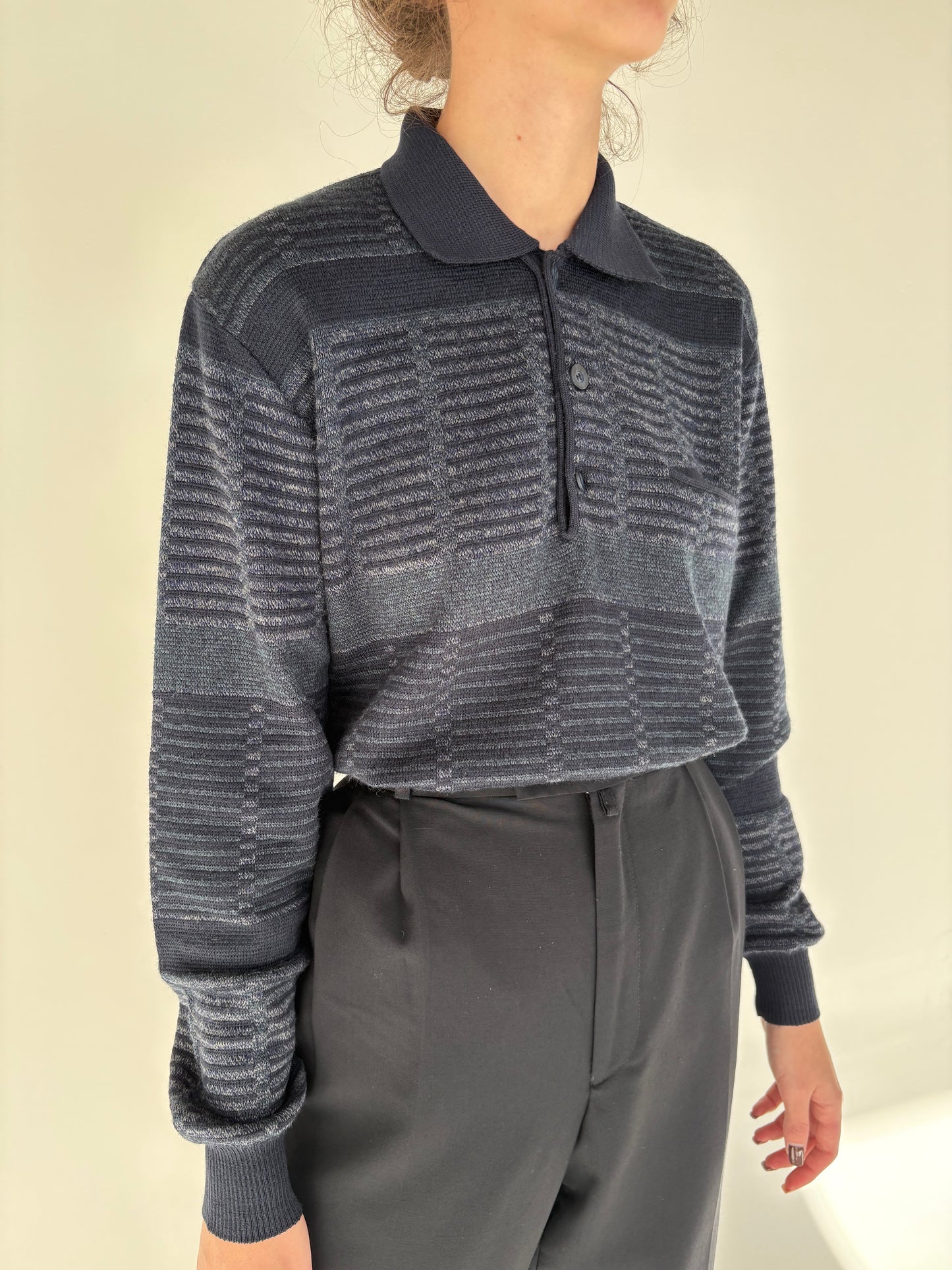 Pulover polo din lana merino extrafina groasă de gramaj mare