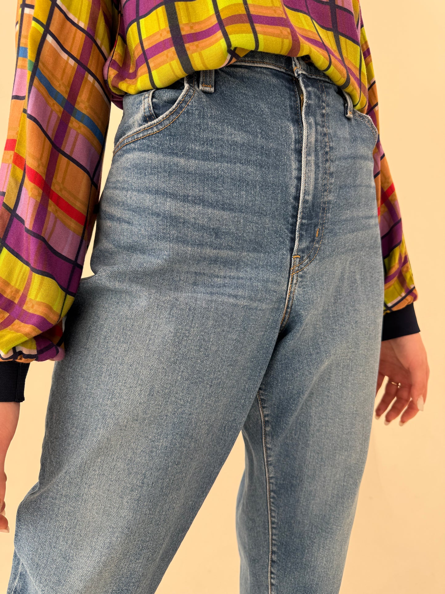 Jeans plus size vintage Levi’s modelatori cu talie înaltă classic wash