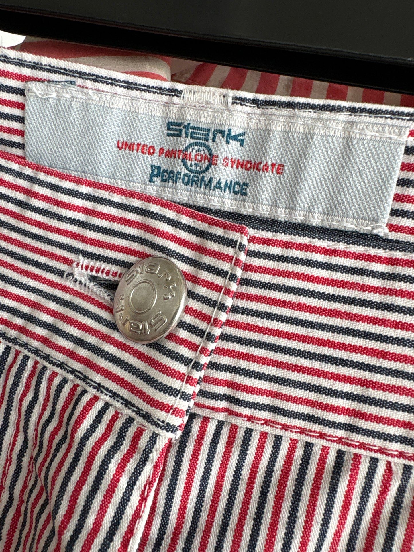 Pantaloni petite ultea confort în dungi cu influențe nautice mom fit