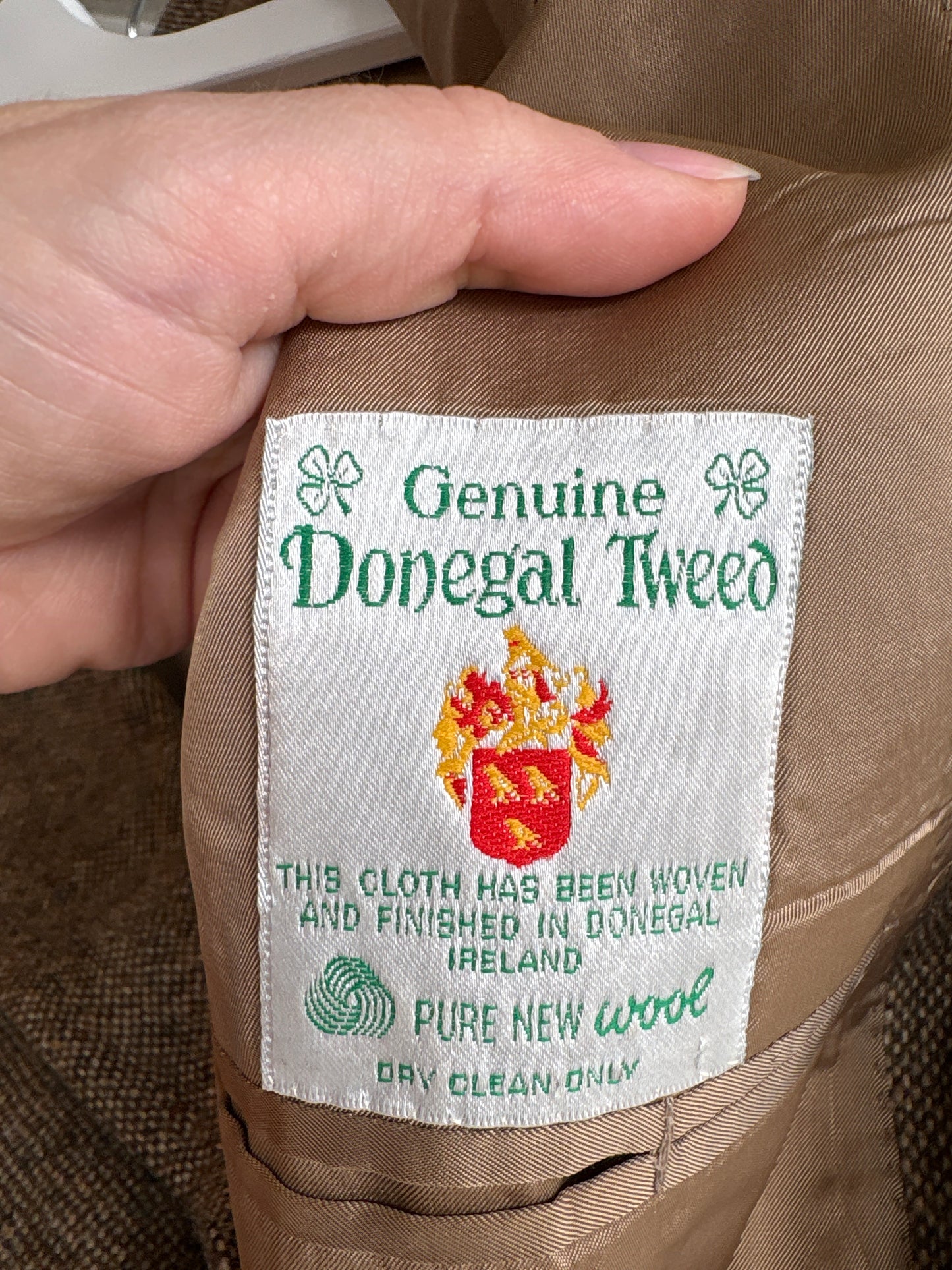 Sacou old vintage anii 70 camel couture italian din tweed Donegal