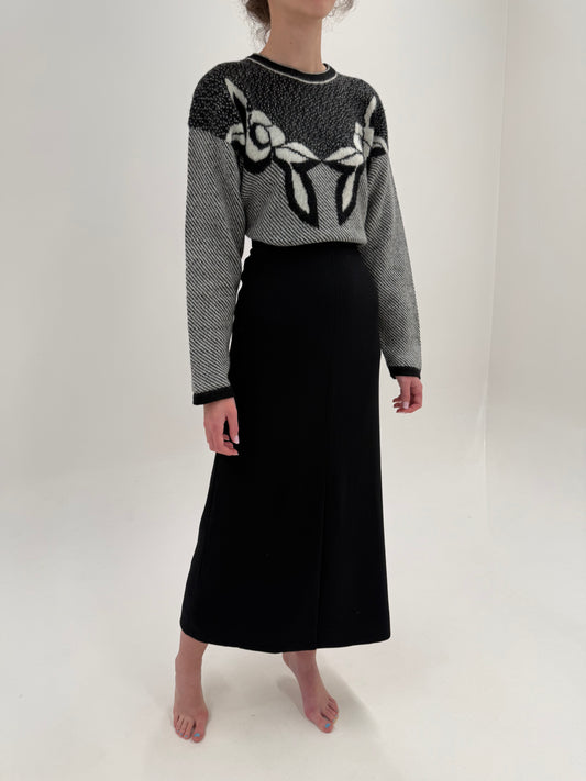 Fustă maxi din lana extrafina cu talie ultra înaltă de la zi la seară