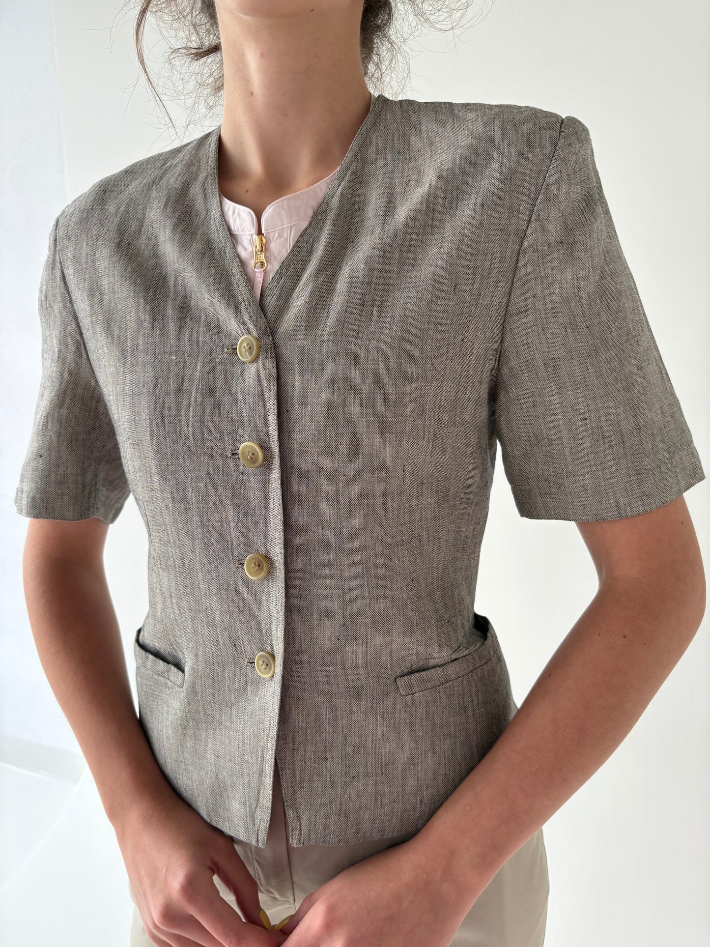 Sacou cambrat Max Mara din in pur