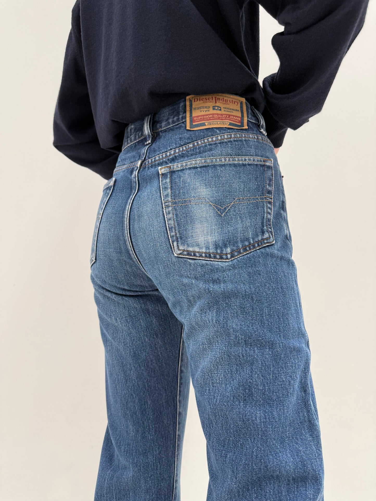 Jeans Diesel tall classic wash din bumbac gros