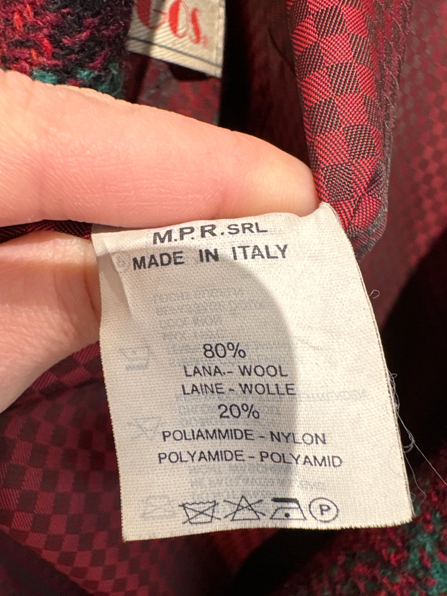 Sacou vintage din tweed în combinație superbă de culori