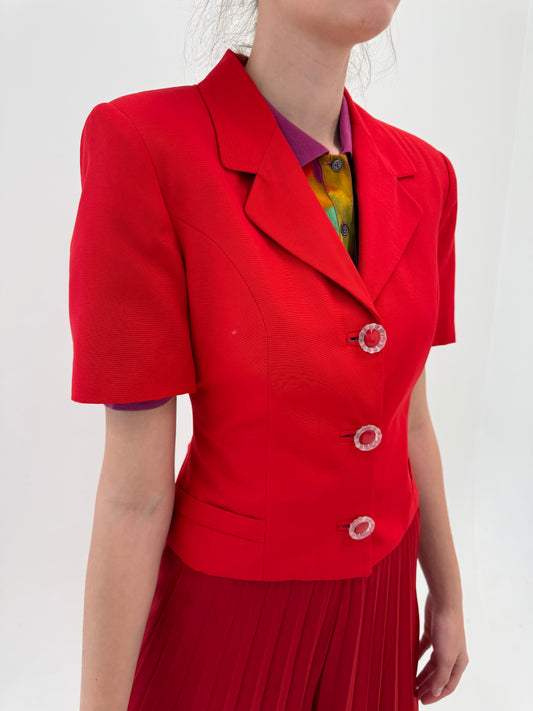 Sacou cambrat de sezon cald cherry red