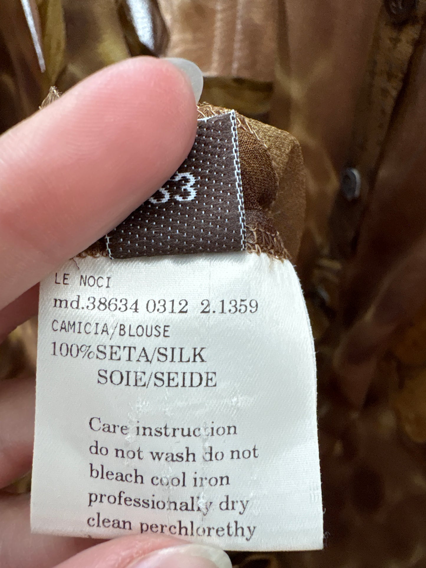 Set din 3 piese vintage in bie din mătase naturală cu print