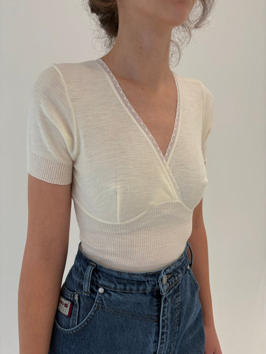 Top premium italian cambrat din lana pura extrafina irestringibila